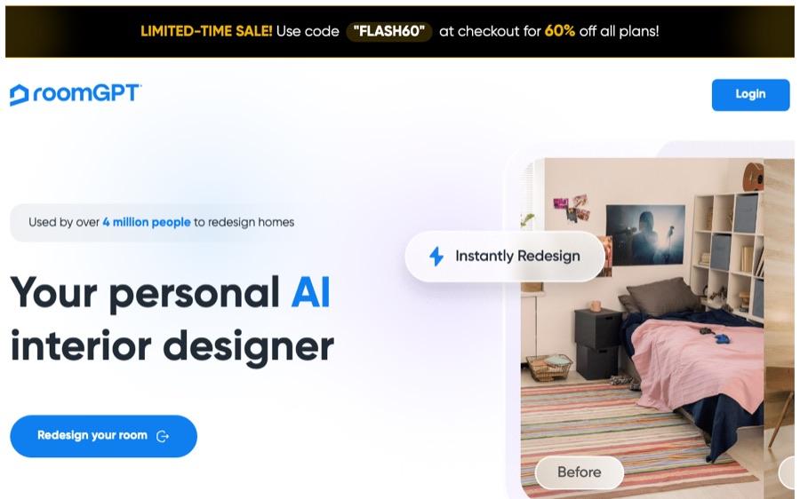 RoomGPT landing page