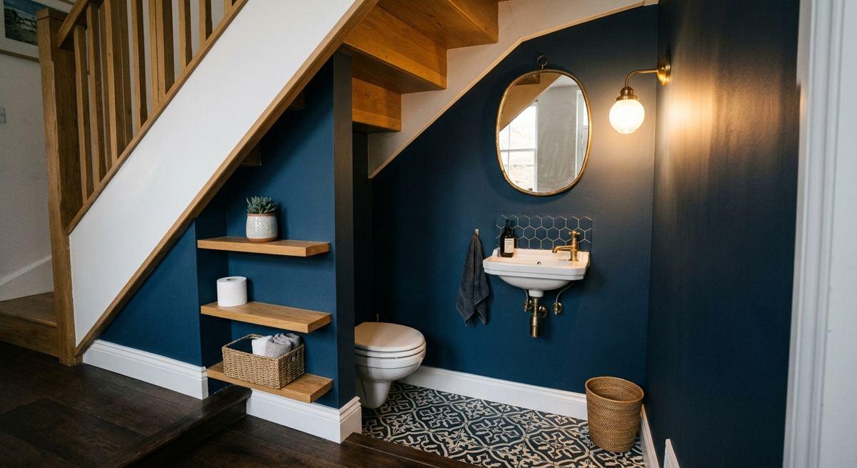 3. Powder room under the stairs