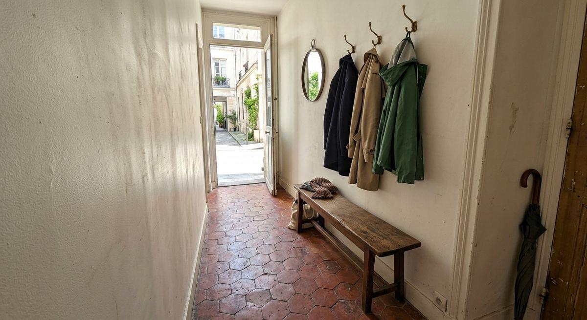 4. Narrow Paris hallway
