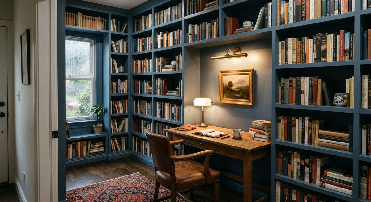 2. Bureau avec bibliothèque sur mesure