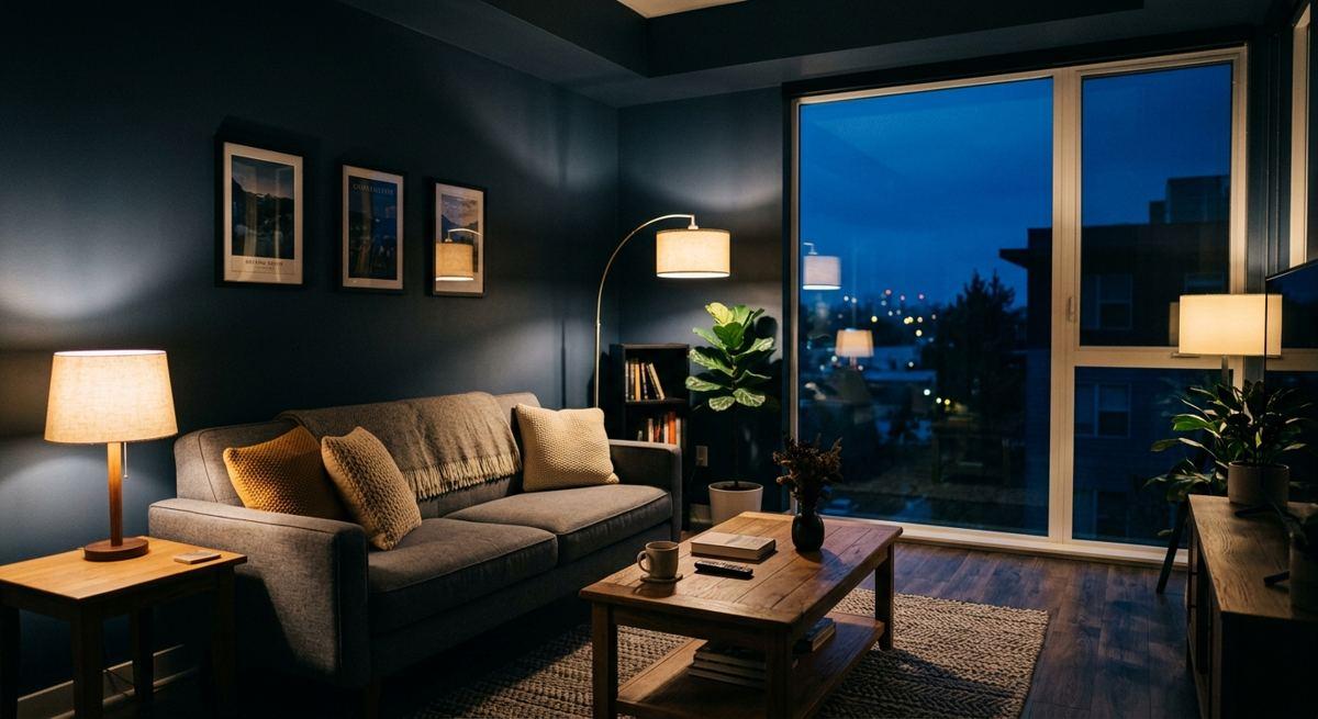 5. Evening, lamps only