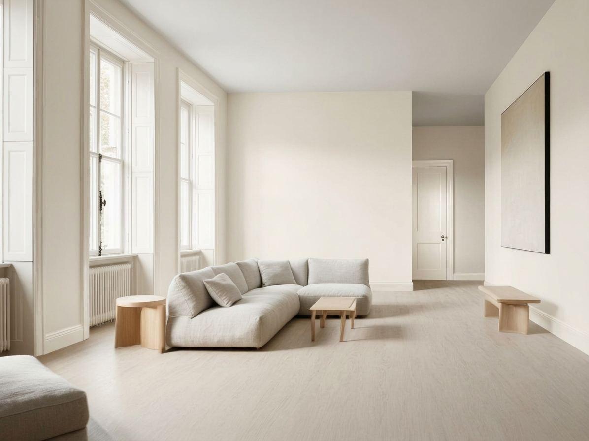 5. Walls, skirting and door in one colour
