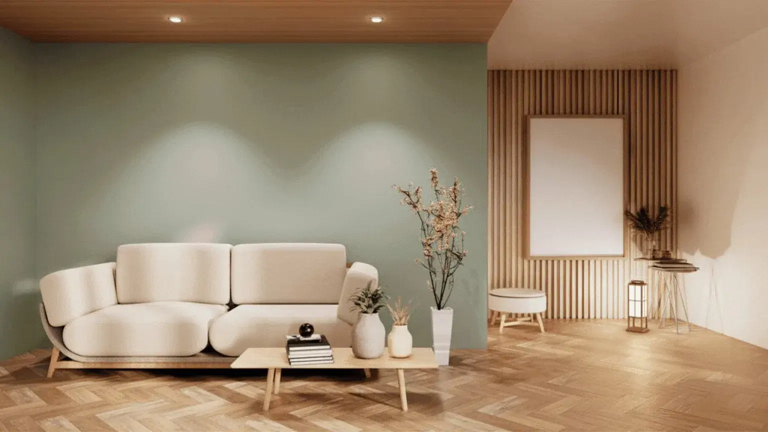 Japandi living room designed with STYLY
